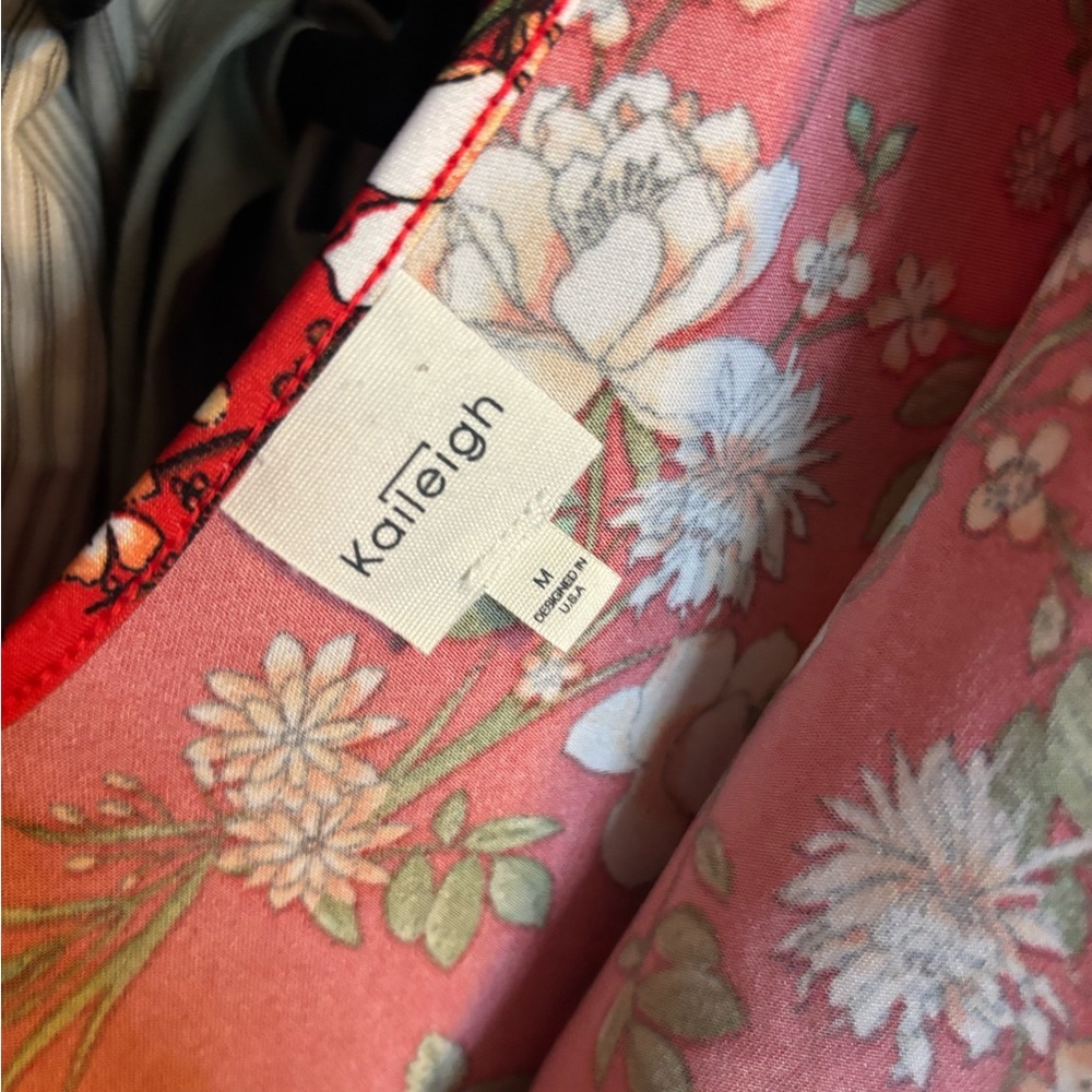 Kaileigh Vibrant Red Floral Midi Wrap Dress - Picture 3 of 3